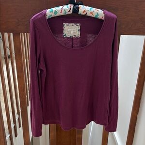 Elegant Plum Long Sleeve Blouse